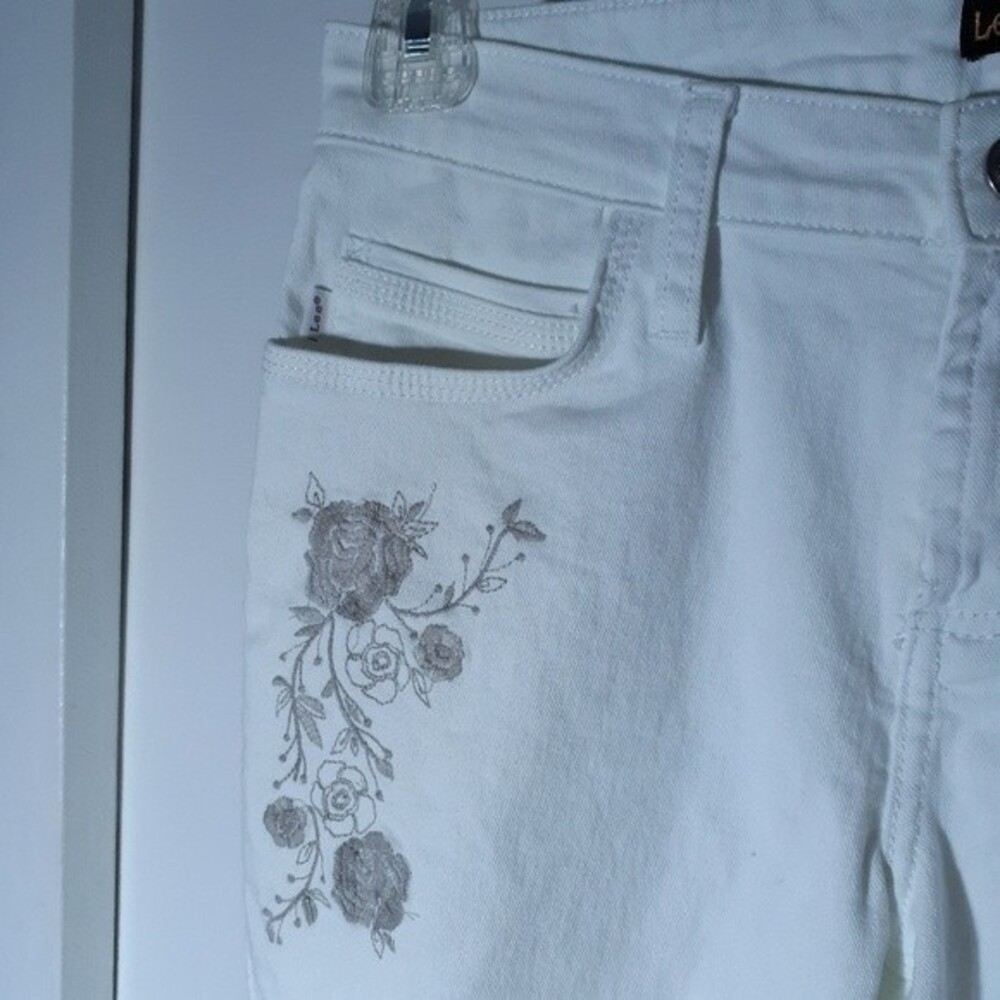 Lee modern series fit white jeans 6 m pants summer vintage embroidered y2k - Picture 5 of 10